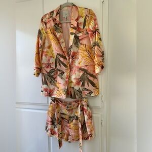 Joie linen blazer and shorts set